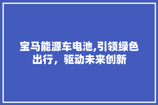 宝马能源车电池,引领绿色出行，驱动未来创新 发动机配件