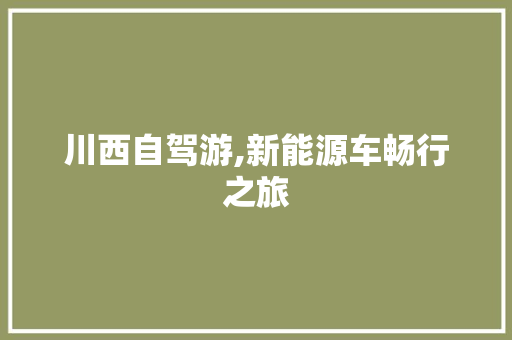 川西自驾游,新能源车畅行之旅