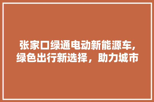 张家口绿通电动新能源车,绿色出行新选择，助力城市可持续发展