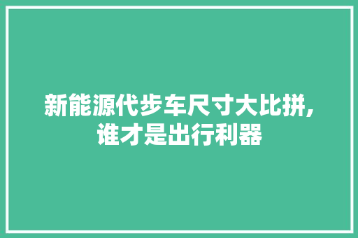 新能源代步车尺寸大比拼,谁才是出行利器 汽车配件