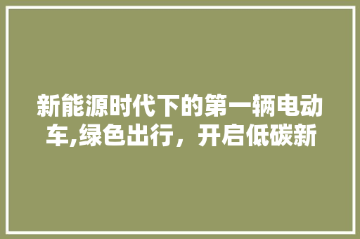 新能源时代下的第一辆电动车,绿色出行，开启低碳新生活 汽车配件