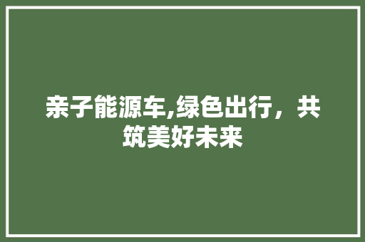 亲子能源车,绿色出行，共筑美好未来