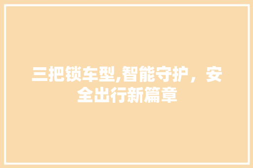 三把锁车型,智能守护，安全出行新篇章