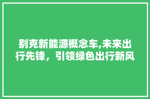 别克新能源概念车,未来出行先锋，引领绿色出行新风尚