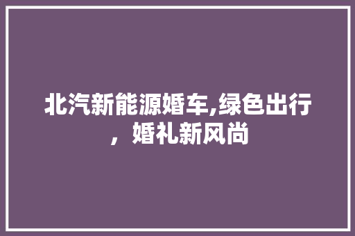 北汽新能源婚车,绿色出行，婚礼新风尚
