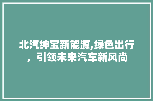 北汽绅宝新能源,绿色出行，引领未来汽车新风尚