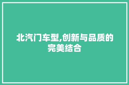 北汽门车型,创新与品质的完美结合