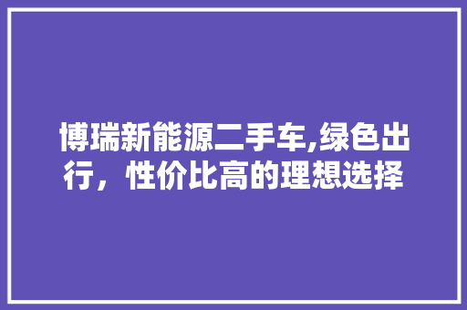 博瑞新能源二手车,绿色出行，性价比高的理想选择