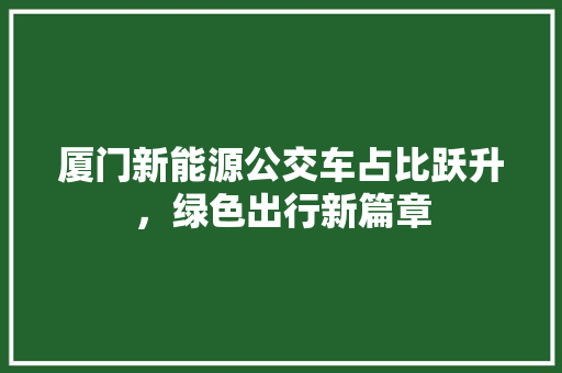 厦门新能源公交车占比跃升，绿色出行新篇章