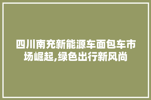 四川南充新能源车面包车市场崛起,绿色出行新风尚