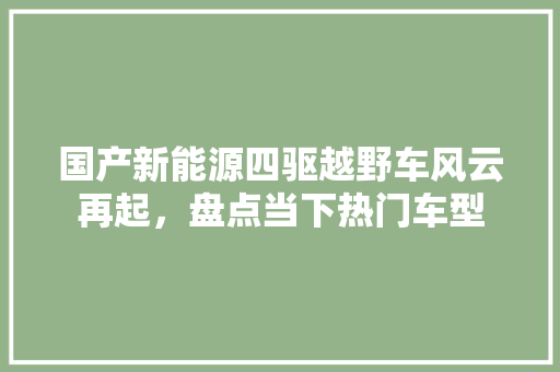 国产新能源四驱越野车风云再起，盘点当下热门车型