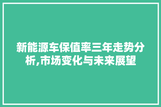 新能源车保值率三年走势分析,市场变化与未来展望