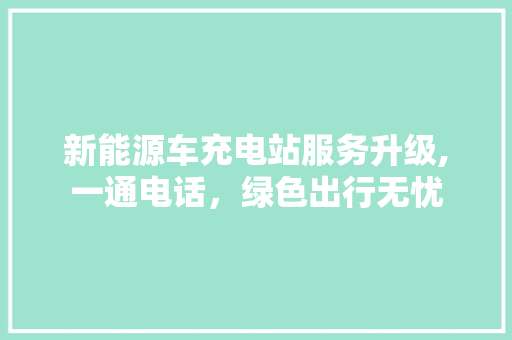 新能源车充电站服务升级,一通电话，绿色出行无忧