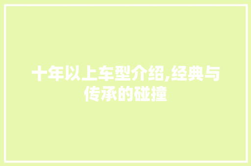 十年以上车型介绍,经典与传承的碰撞