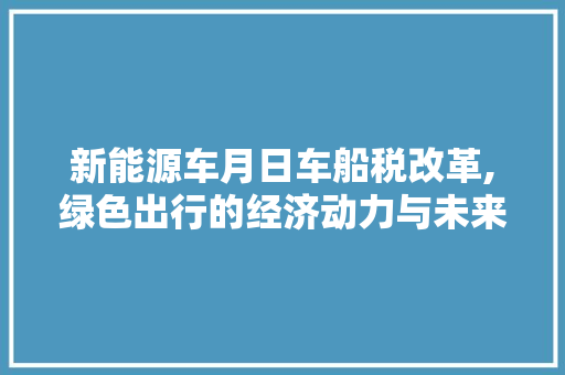 新能源车月日车船税改革,绿色出行的经济动力与未来展望