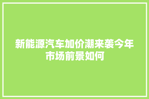 新能源汽车加价潮来袭今年市场前景如何