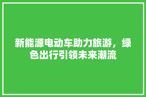 新能源电动车助力旅游，绿色出行引领未来潮流