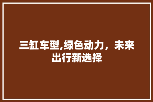 三缸车型,绿色动力，未来出行新选择