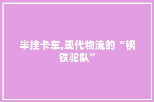 半挂卡车,现代物流的“钢铁驼队”