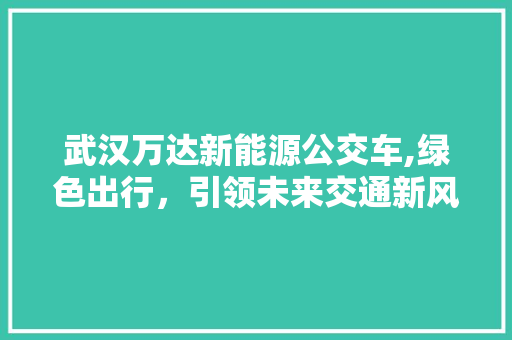 武汉万达新能源公交车,绿色出行，引领未来交通新风尚