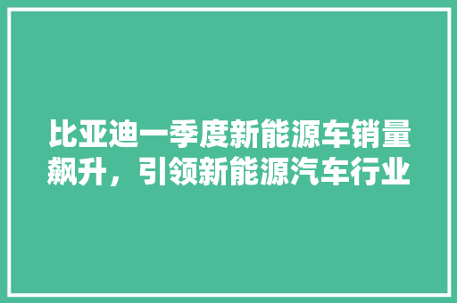 比亚迪一季度新能源车销量飙升，引领新能源汽车行业发展新篇章