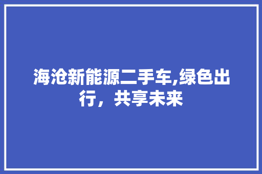 海沧新能源二手车,绿色出行，共享未来 汽车配件