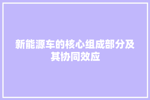 新能源车的核心组成部分及其协同效应