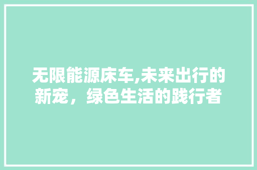 无限能源床车,未来出行的新宠，绿色生活的践行者