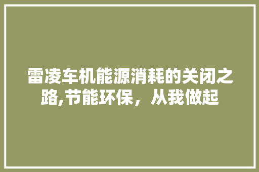 雷凌车机能源消耗的关闭之路,节能环保，从我做起
