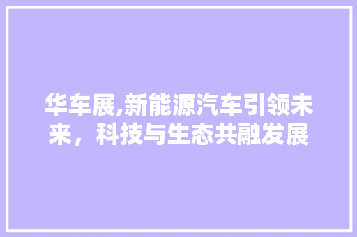 华车展,新能源汽车引领未来，科技与生态共融发展