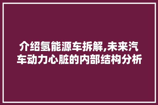 介绍氢能源车拆解,未来汽车动力心脏的内部结构分析