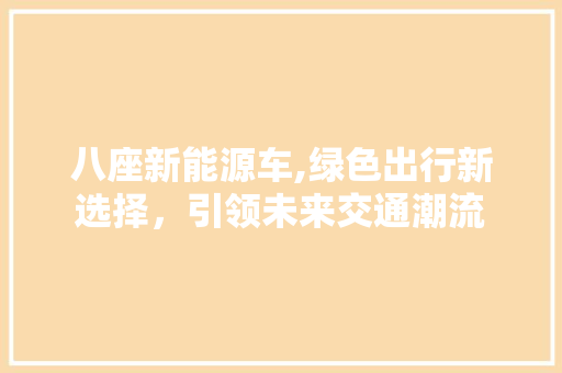 八座新能源车,绿色出行新选择，引领未来交通潮流
