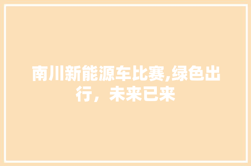 南川新能源车比赛,绿色出行，未来已来
