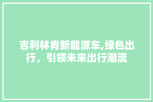 吉利林肯新能源车,绿色出行，引领未来出行潮流