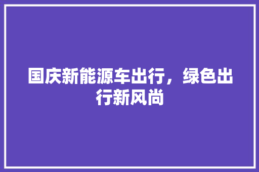 国庆新能源车出行，绿色出行新风尚 汽车配件