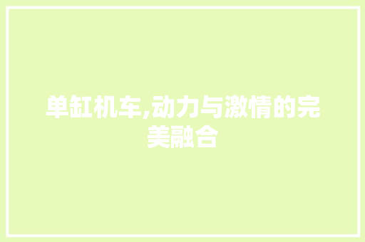 单缸机车,动力与激情的完美融合