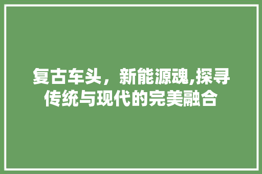 复古车头，新能源魂,探寻传统与现代的完美融合