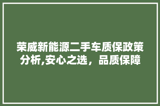 荣威新能源二手车质保政策分析,安心之选，品质保障