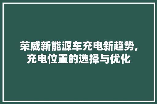 荣威新能源车充电新趋势,充电位置的选择与优化
