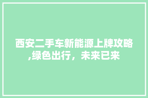 西安二手车新能源上牌攻略,绿色出行，未来已来