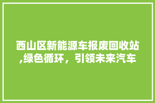 西山区新能源车报废回收站,绿色循环，引领未来汽车产业发展
