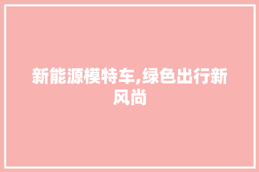 新能源模特车,绿色出行新风尚