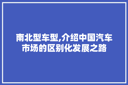 南北型车型,介绍中国汽车市场的区别化发展之路