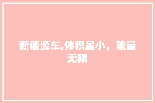 新能源车,体积虽小，能量无限