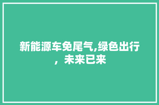 新能源车免尾气,绿色出行，未来已来