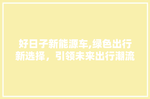 好日子新能源车,绿色出行新选择，引领未来出行潮流