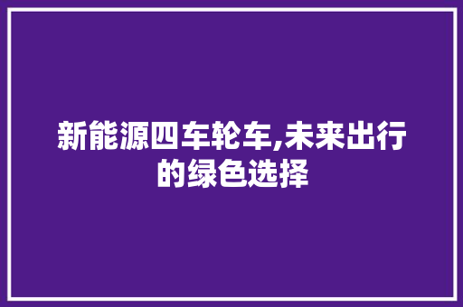 新能源四车轮车,未来出行的绿色选择