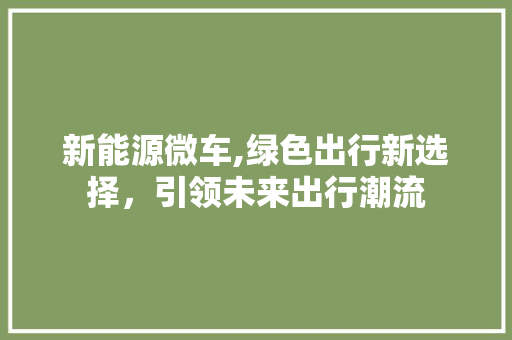 新能源微车,绿色出行新选择，引领未来出行潮流 变速箱配件