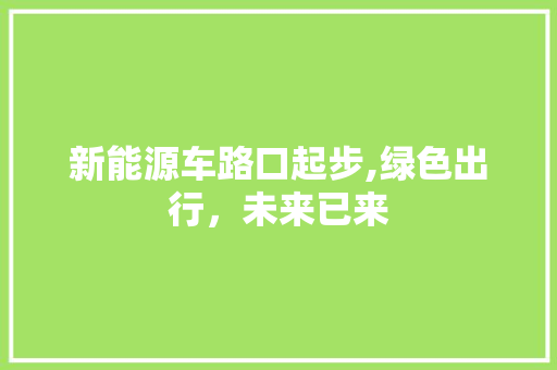 新能源车路口起步,绿色出行，未来已来