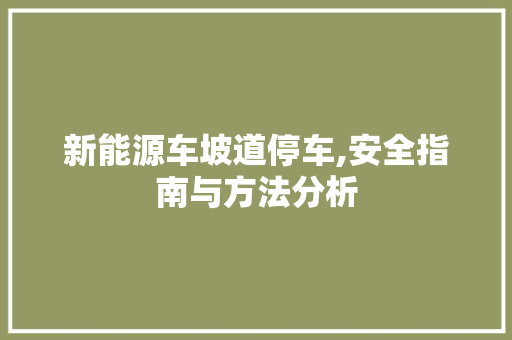 新能源车坡道停车,安全指南与方法分析